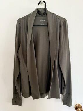 NWT Pact Castor Green Luxe Essential Swing Cardigan - Organic Cotton